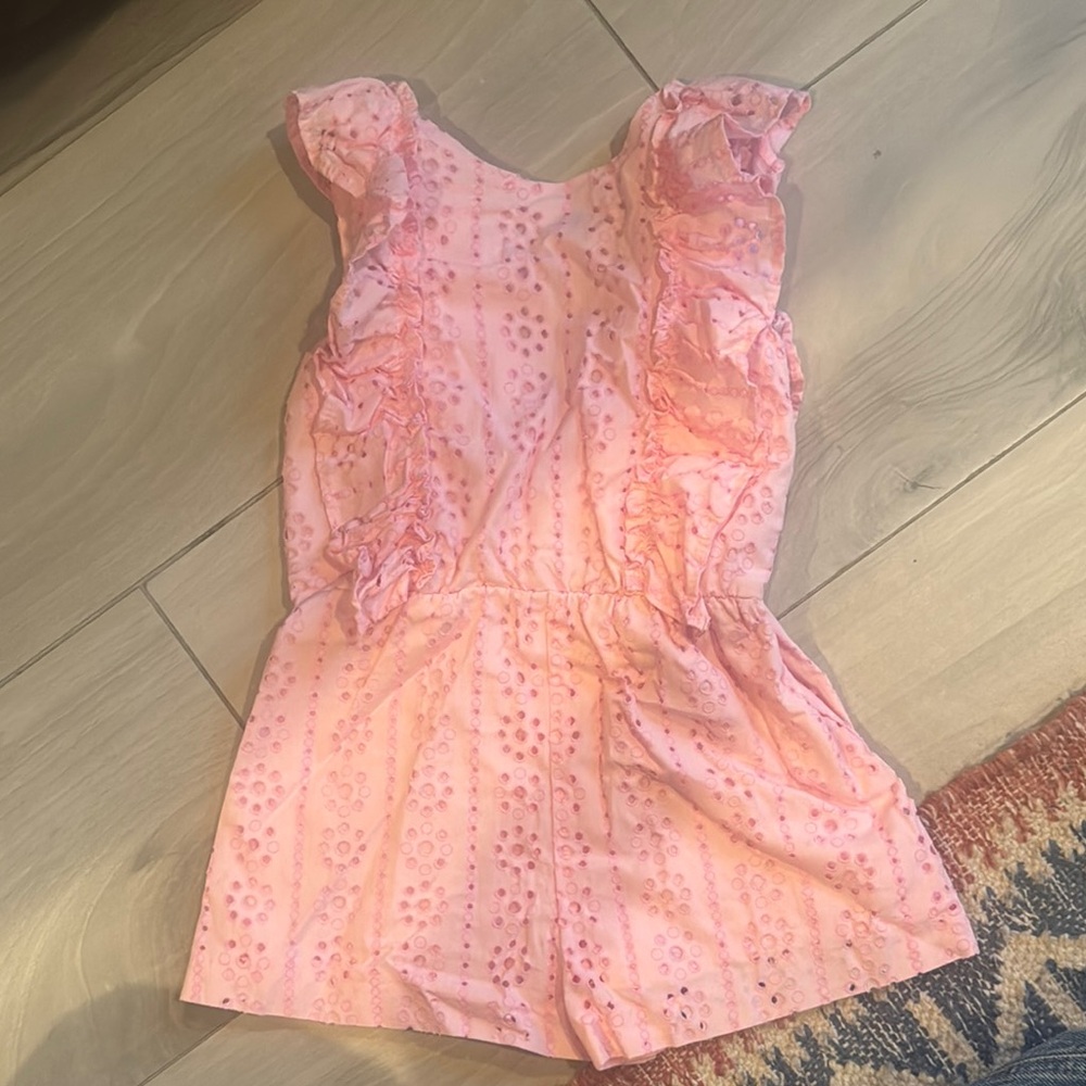 Pink Ruffled Sleeveless Romper